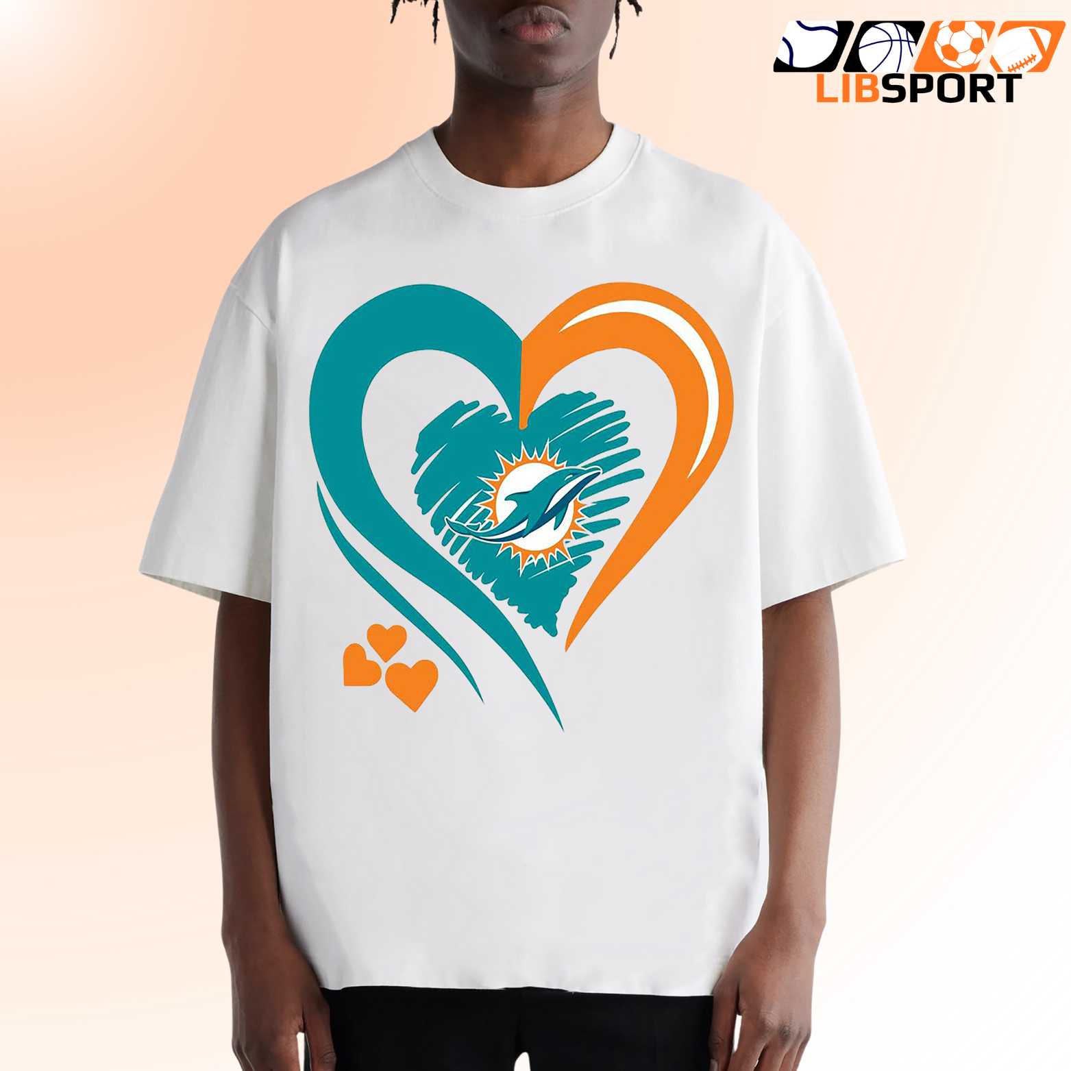 Miami Dolphins Love Heart Shirt, Unisex T-Shirt, Football Fan Tee